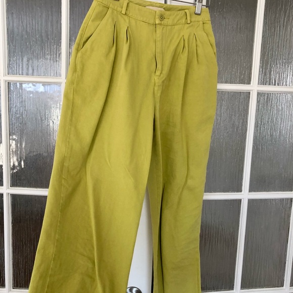 Paloma Wool Pants - 💚 Paloma Wool Lime Green Wide-Leg Trousers